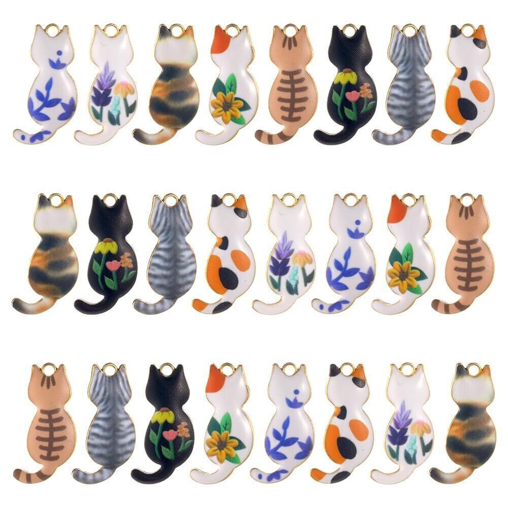 6288 1 Box Cat Charms Bulk Pet Charms Kitty Charm Black Cat Kitten Animal